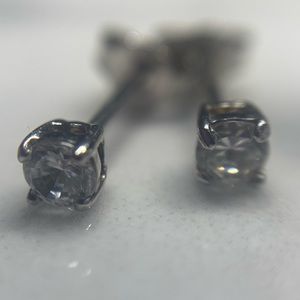 Sterling silver CZ small stone stud earrings sterling silver